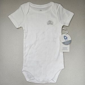 Munchkin MBaby Onester Bodysuit 12 Months 100% Organic Cotton Short Sleeve White